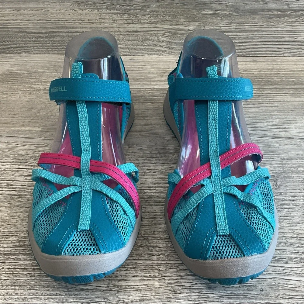 Merrell Dragonfly Sports Sandals Kids Youth Girls MK164456 Turquoise Size 7 M